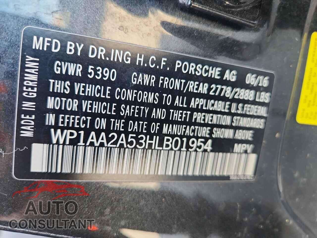 PORSCHE MACAN 2017 - WP1AA2A53HLB01954