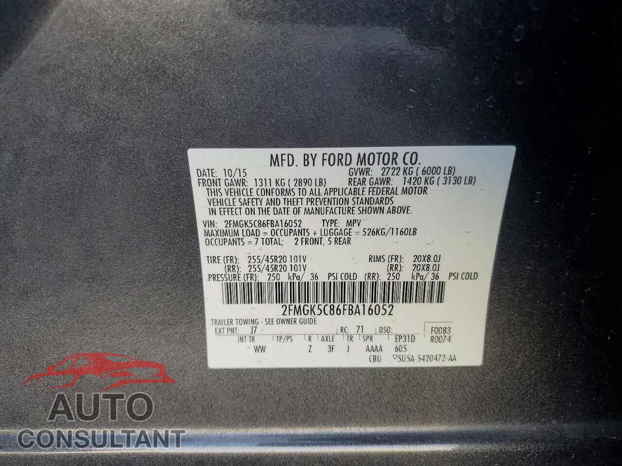 FORD FLEX 2015 - 2FMGK5C86FBA16052