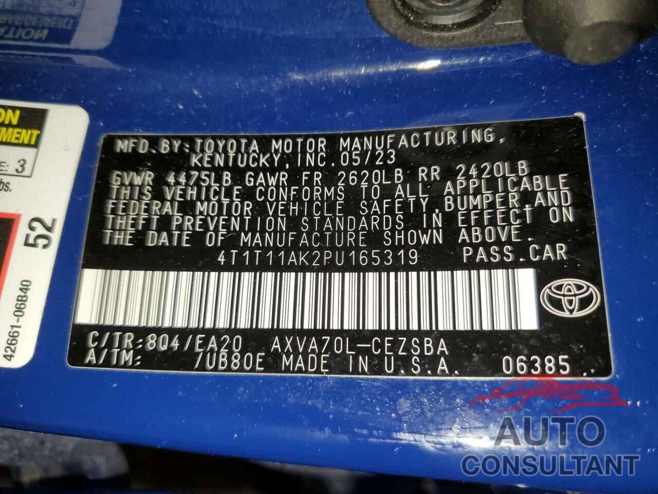 TOYOTA CAMRY 2023 - 4T1T11AK2PU165319