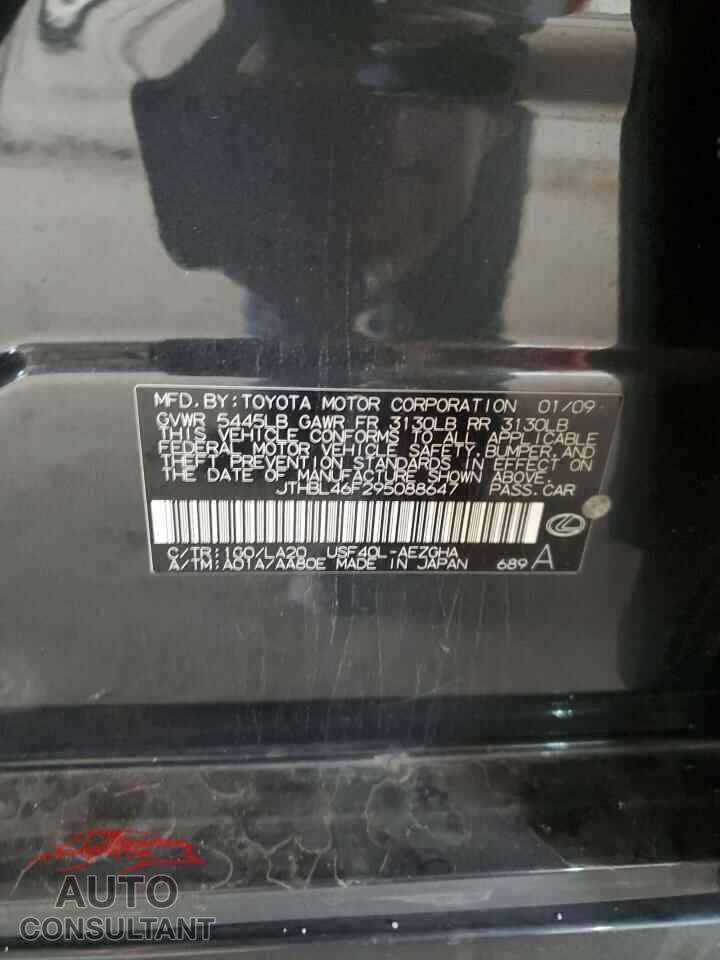 LEXUS LS460 2009 - JTHBL46F295088647