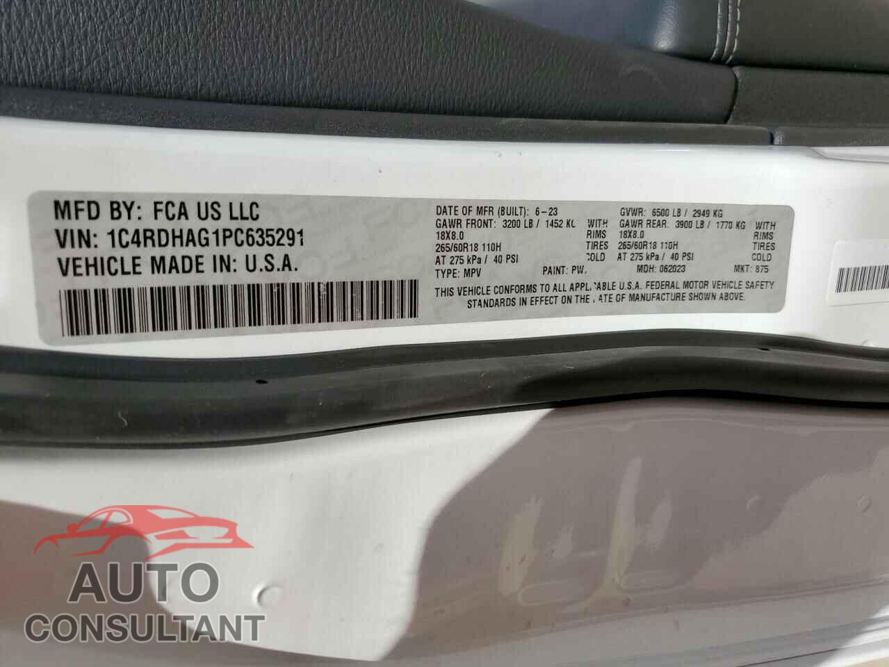 DODGE DURANGO 2023 - 1C4RDHAG1PC635291