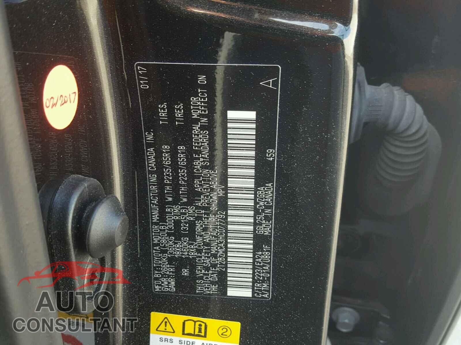 LEXUS RX 350 2017 - 2T2BZMCA3HC077792