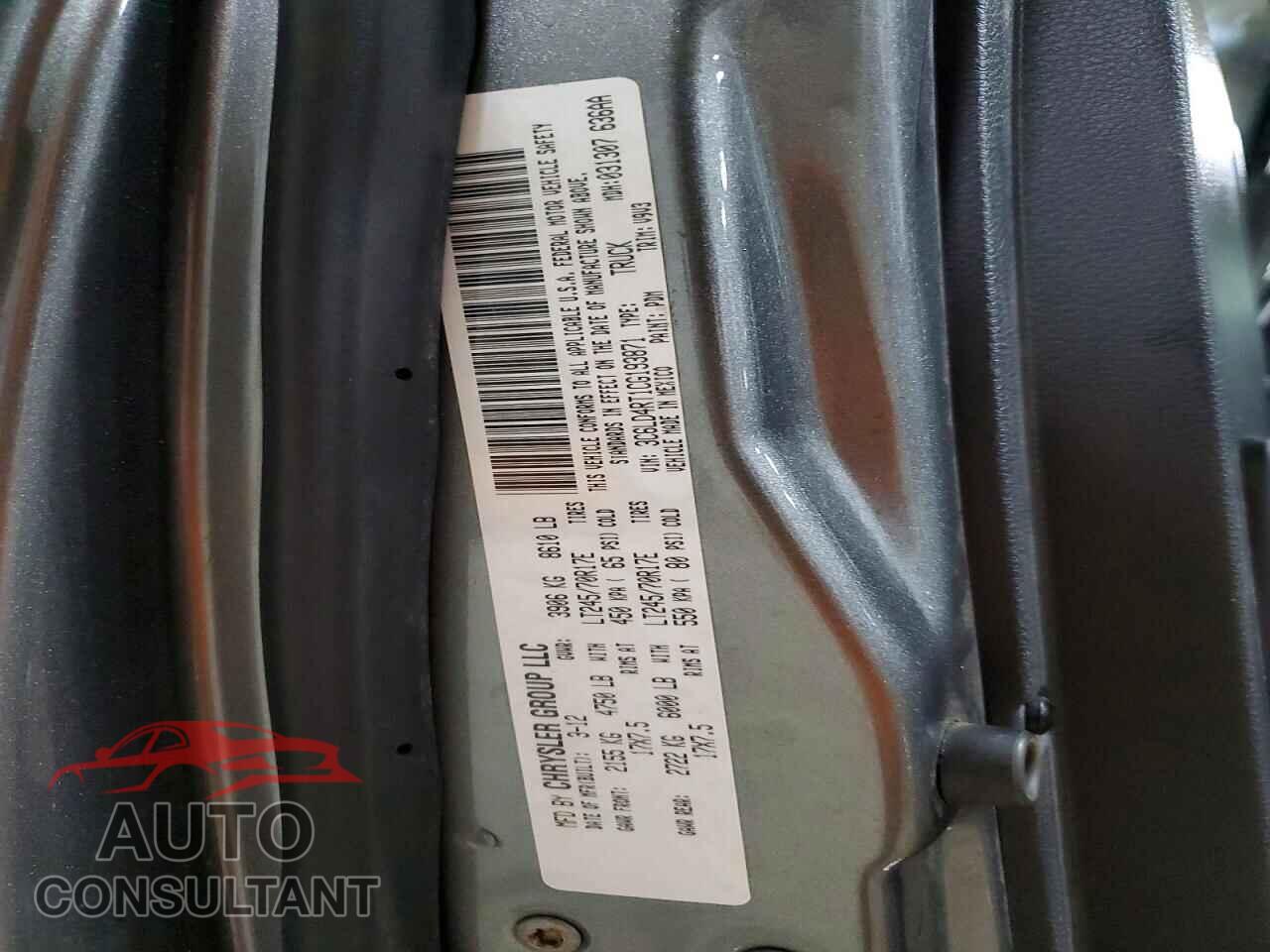 DODGE RAM 1500 2012 - 3C6LD4RT1CG193871