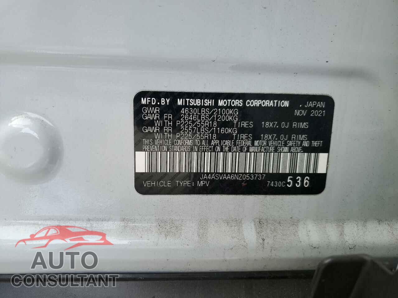 MITSUBISHI ECLIPSE 2022 - JA4ASVAA6NZ053737