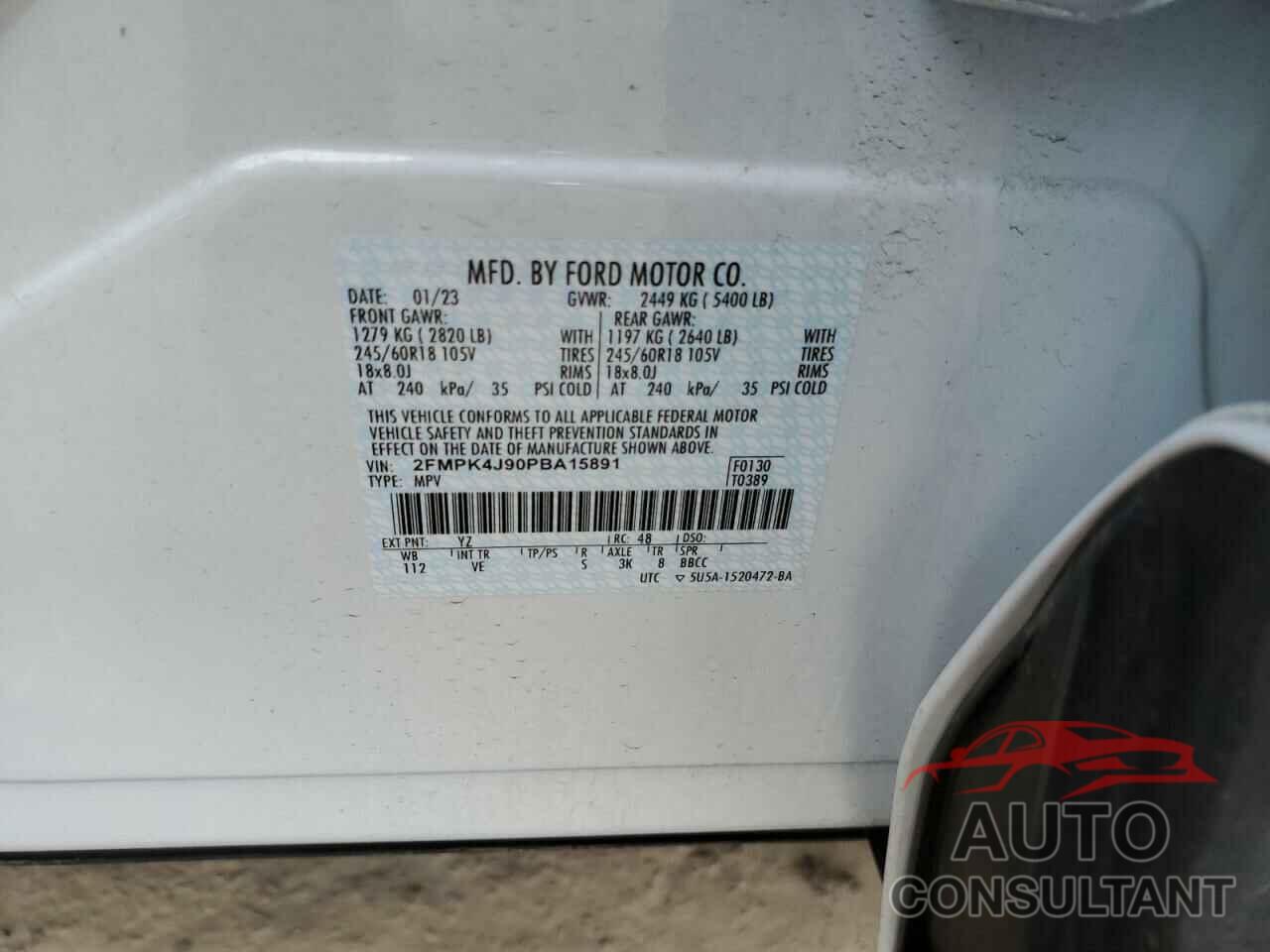 FORD EDGE 2023 - 2FMPK4J90PBA15891