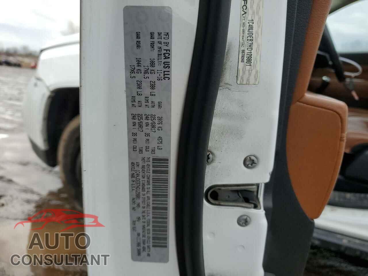 JEEP COMPASS 2017 - 1C4NJDEB7HD129801