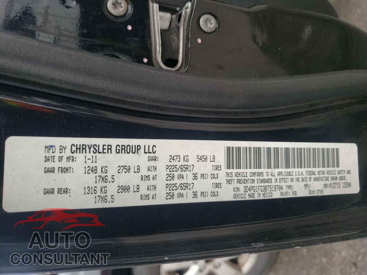 DODGE JOURNEY 2011 - 3D4PG1FG3BT519704