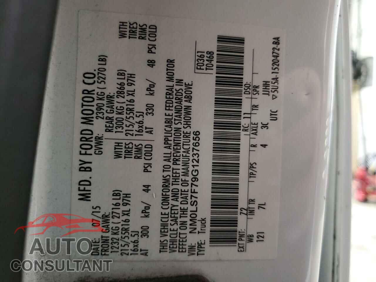 FORD TRANSIT 2016 - NM0LS7F79G1237656