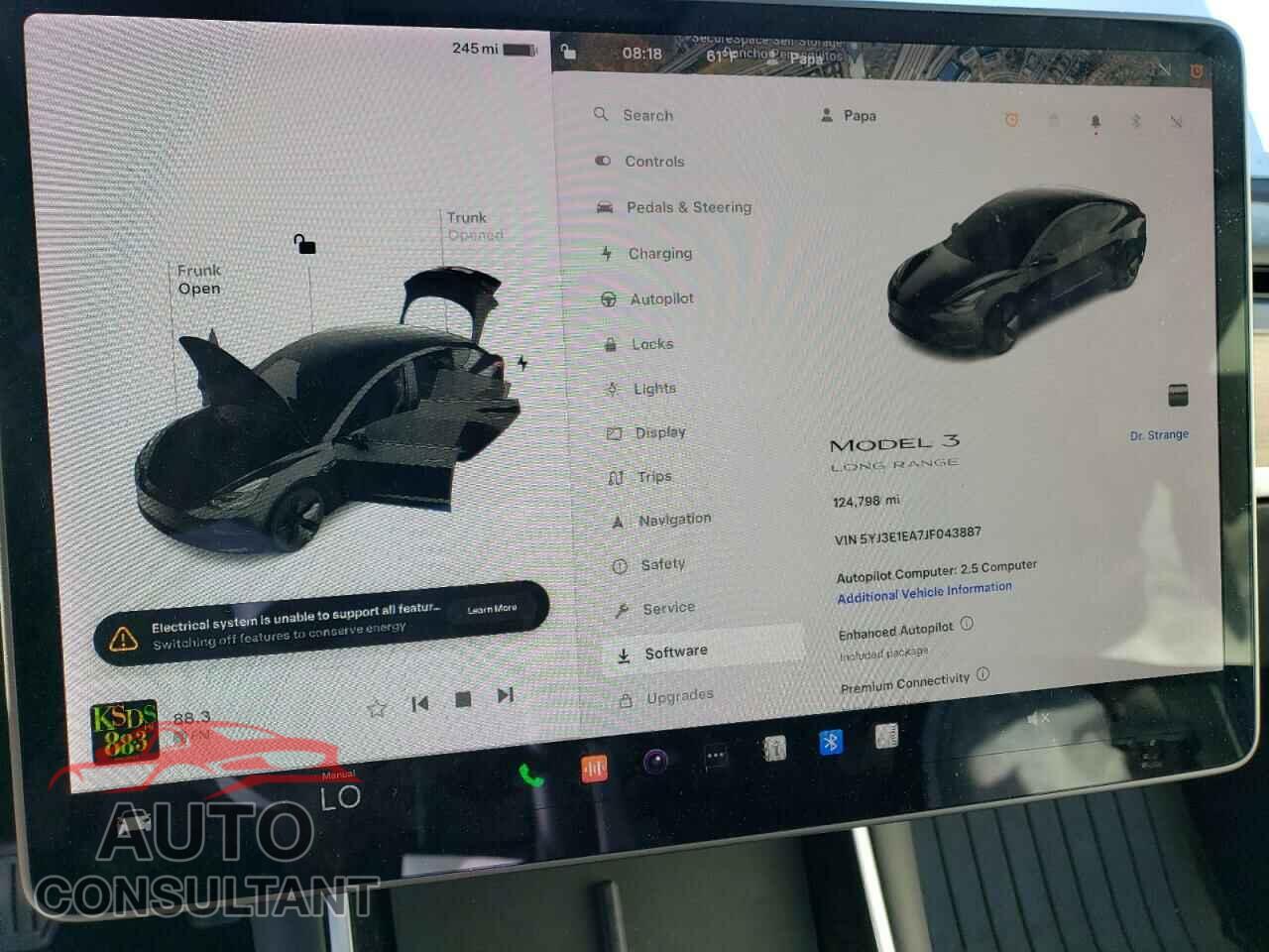 TESLA MODEL 3 2018 - 5YJ3E1EA7JF043887