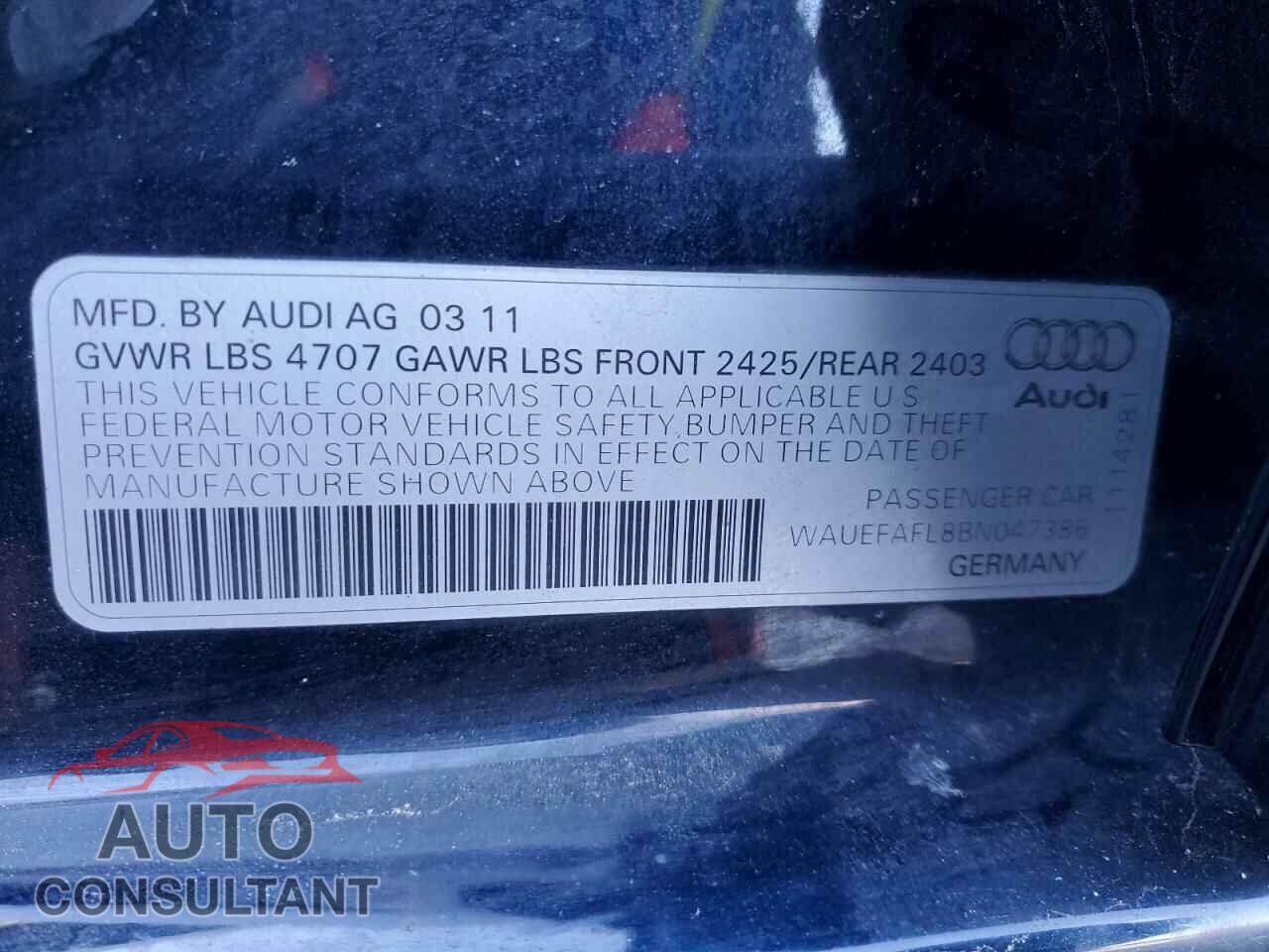 AUDI A4 2011 - WAUEFAFL8BN047386