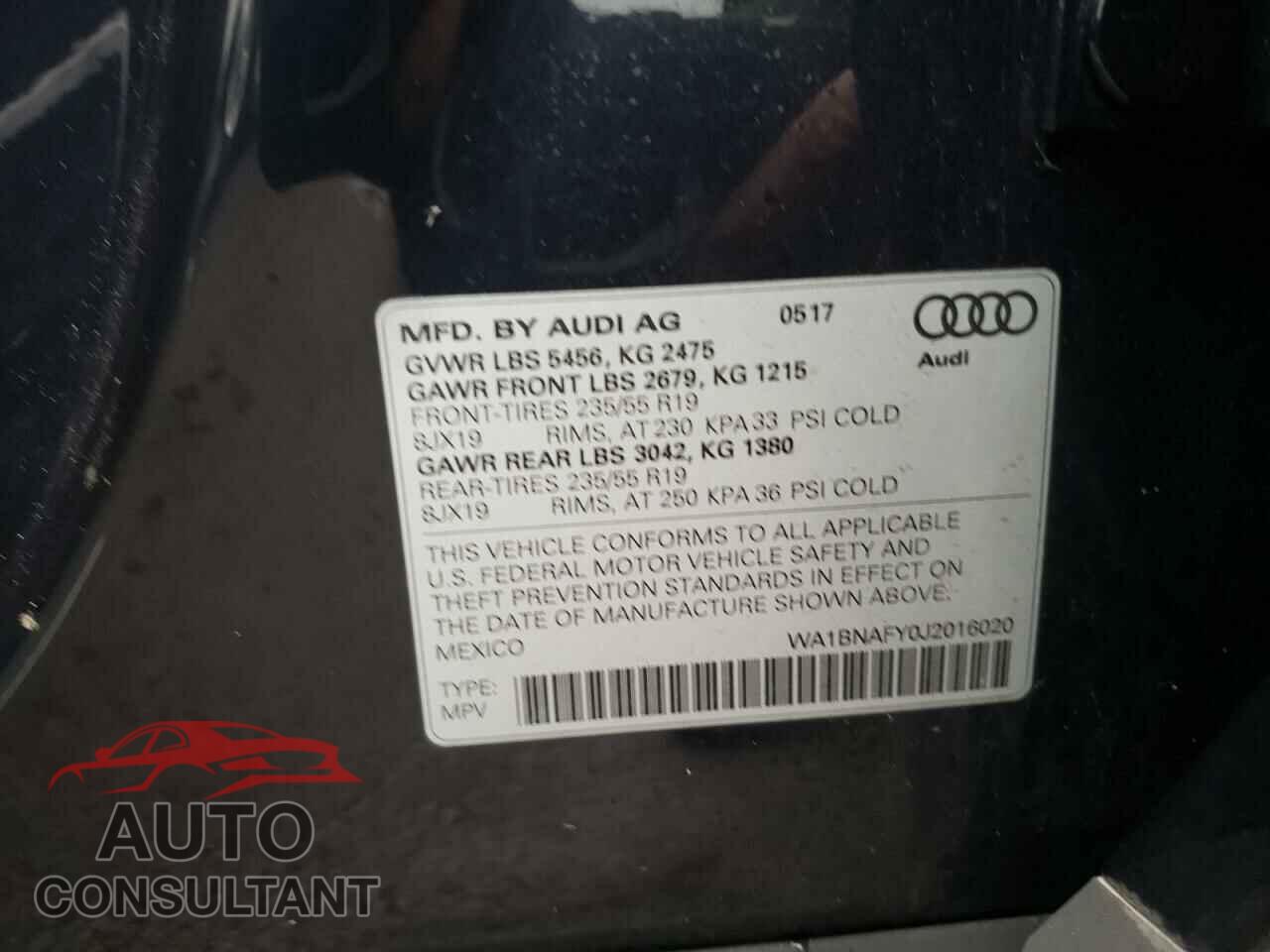 AUDI Q5 2018 - WA1BNAFY0J2016020