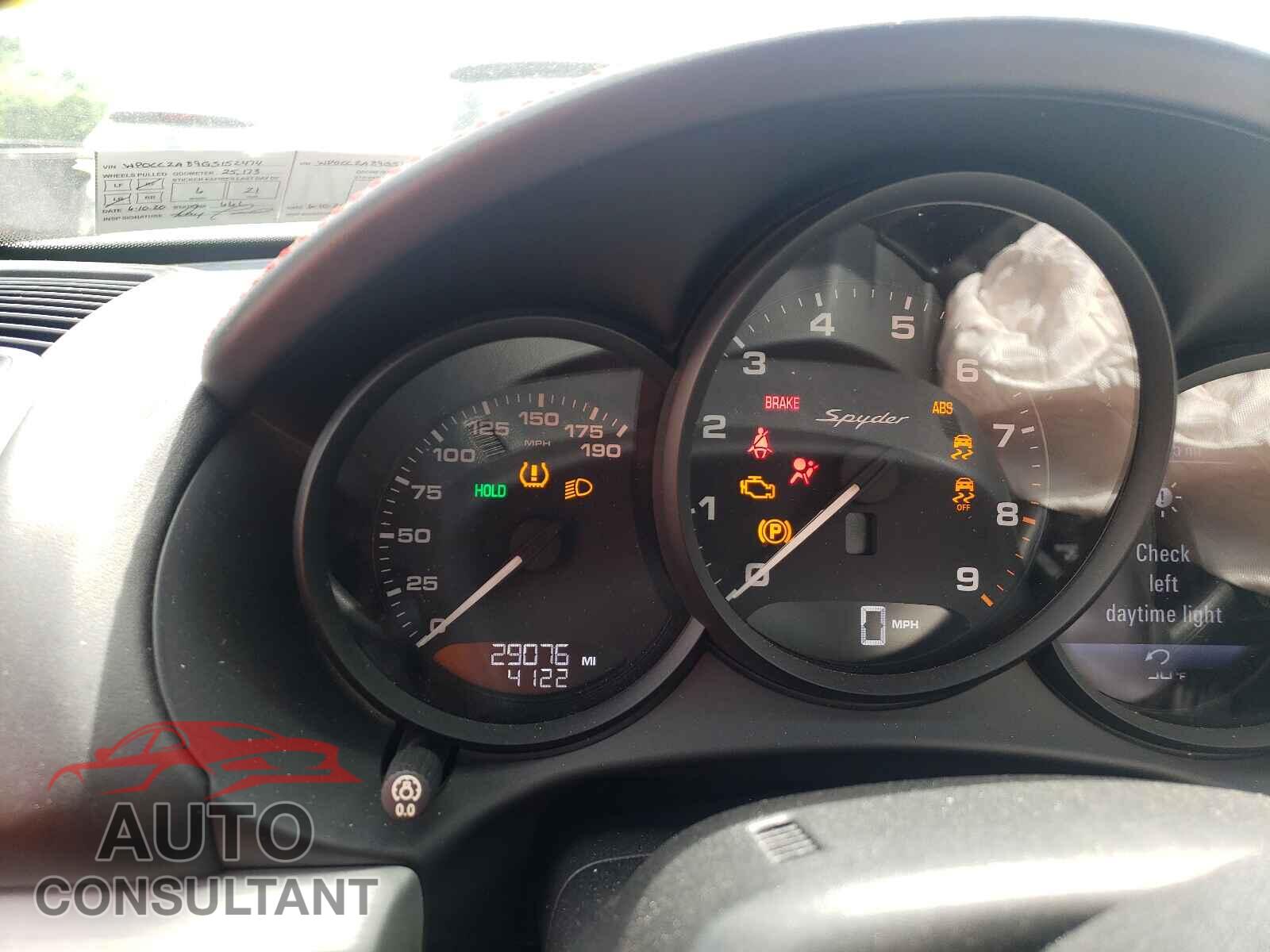 PORSCHE BOXSTER 2016 - WP0CC2A89GS152474