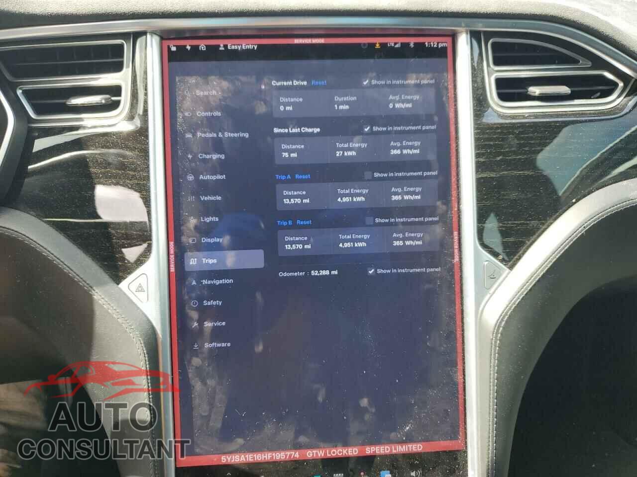 TESLA MODEL S 2017 - 5YJSA1E16HF195774