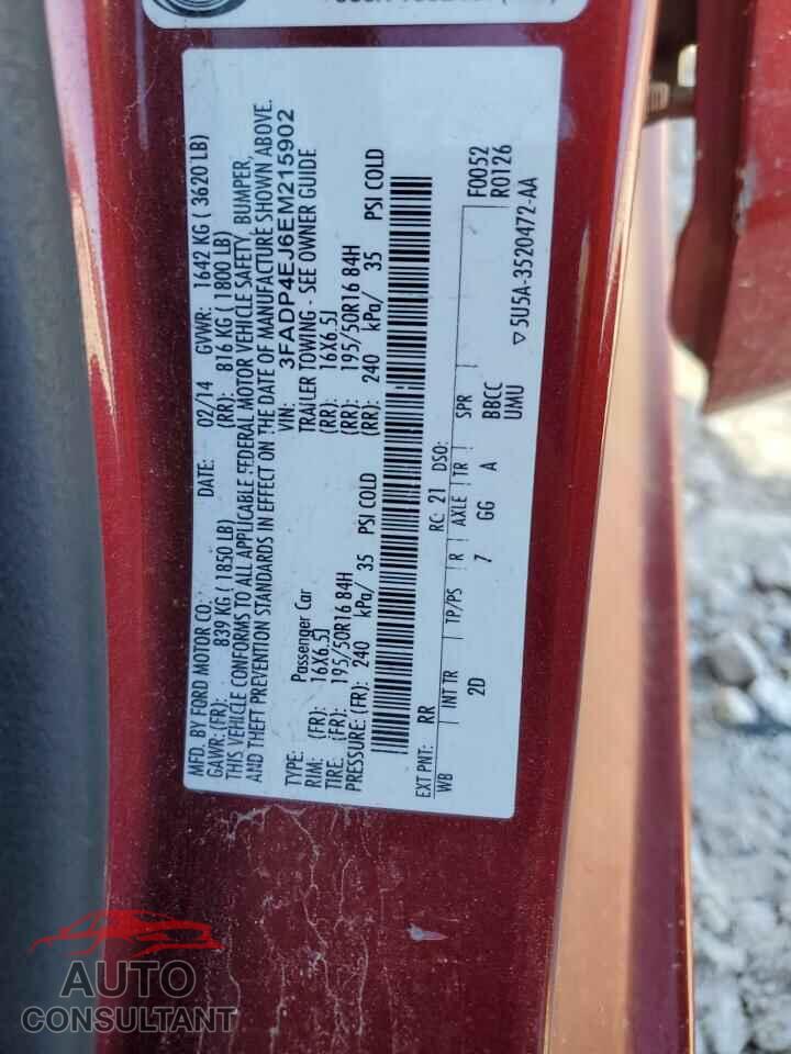 FORD FIESTA 2014 - 3FADP4EJ6EM215902