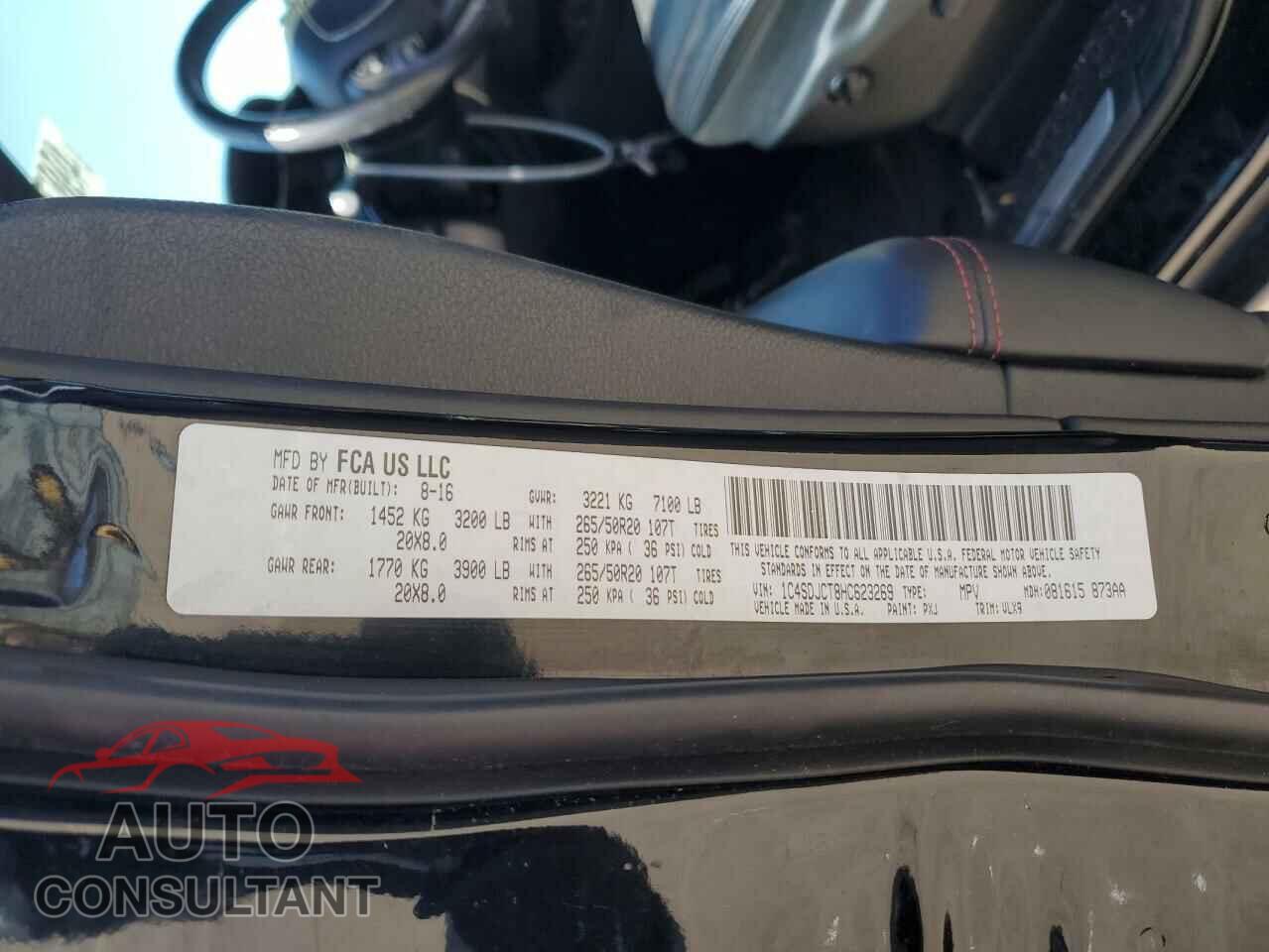 DODGE DURANGO 2017 - 1C4SDJCT8HC623269