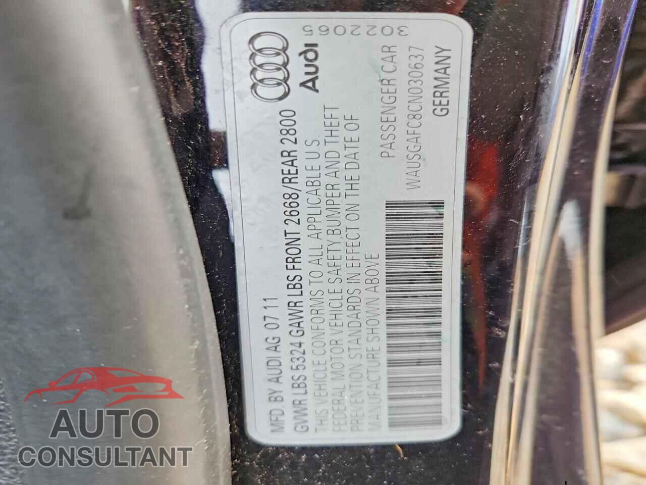 AUDI A7 2012 - WAUSGAFC8CN030637