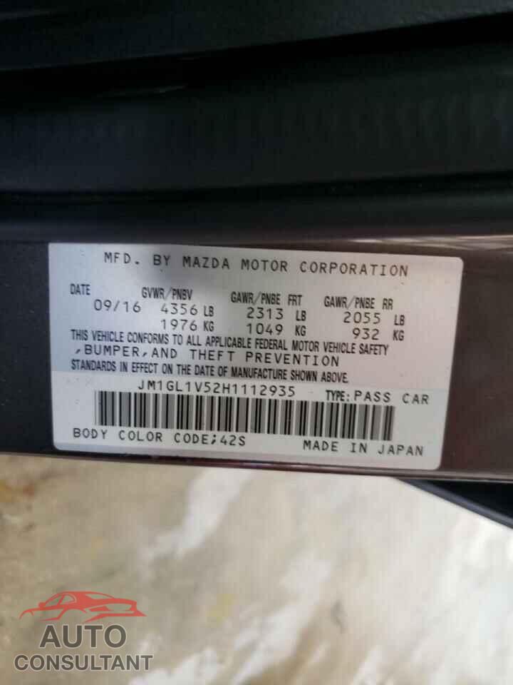 MAZDA 6 2017 - JM1GL1V52H1112935