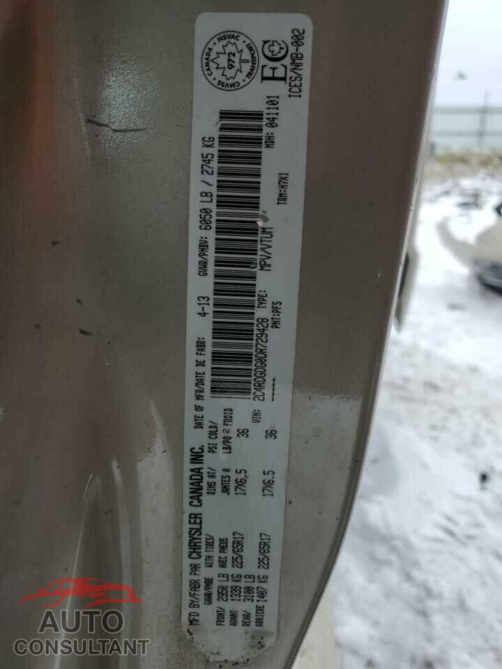 DODGE CARAVAN 2013 - 2C4RDGDG0DR729428