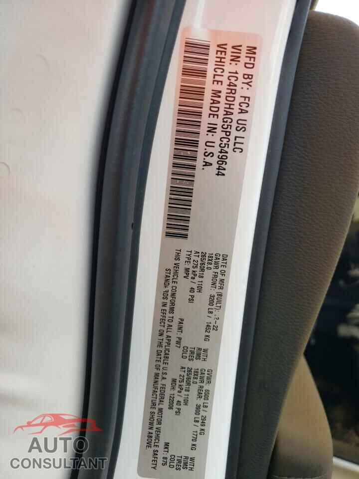 DODGE DURANGO 2023 - 1C4RDHAG5PC549644