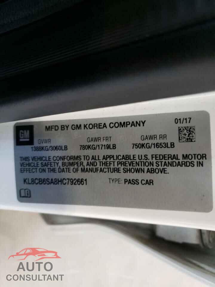 CHEVROLET SPARK 2017 - KL8CB6SA8HC792661
