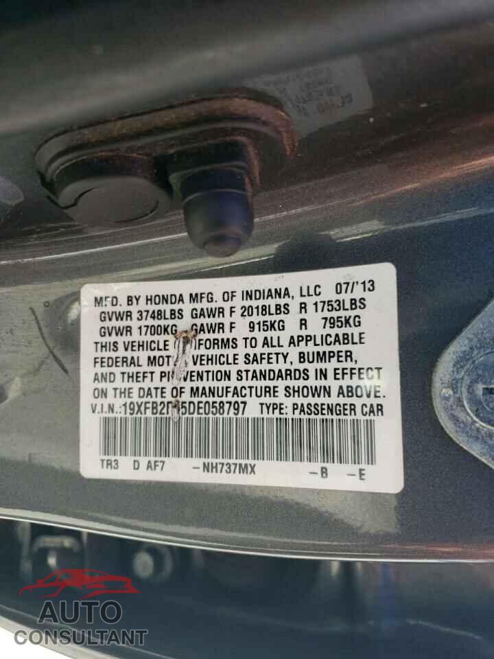 HONDA CIVIC 2013 - 19XFB2F55DE058797