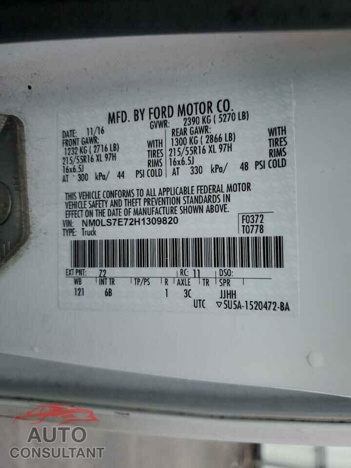 FORD TRANSIT 2017 - NM0LS7E72H1309820