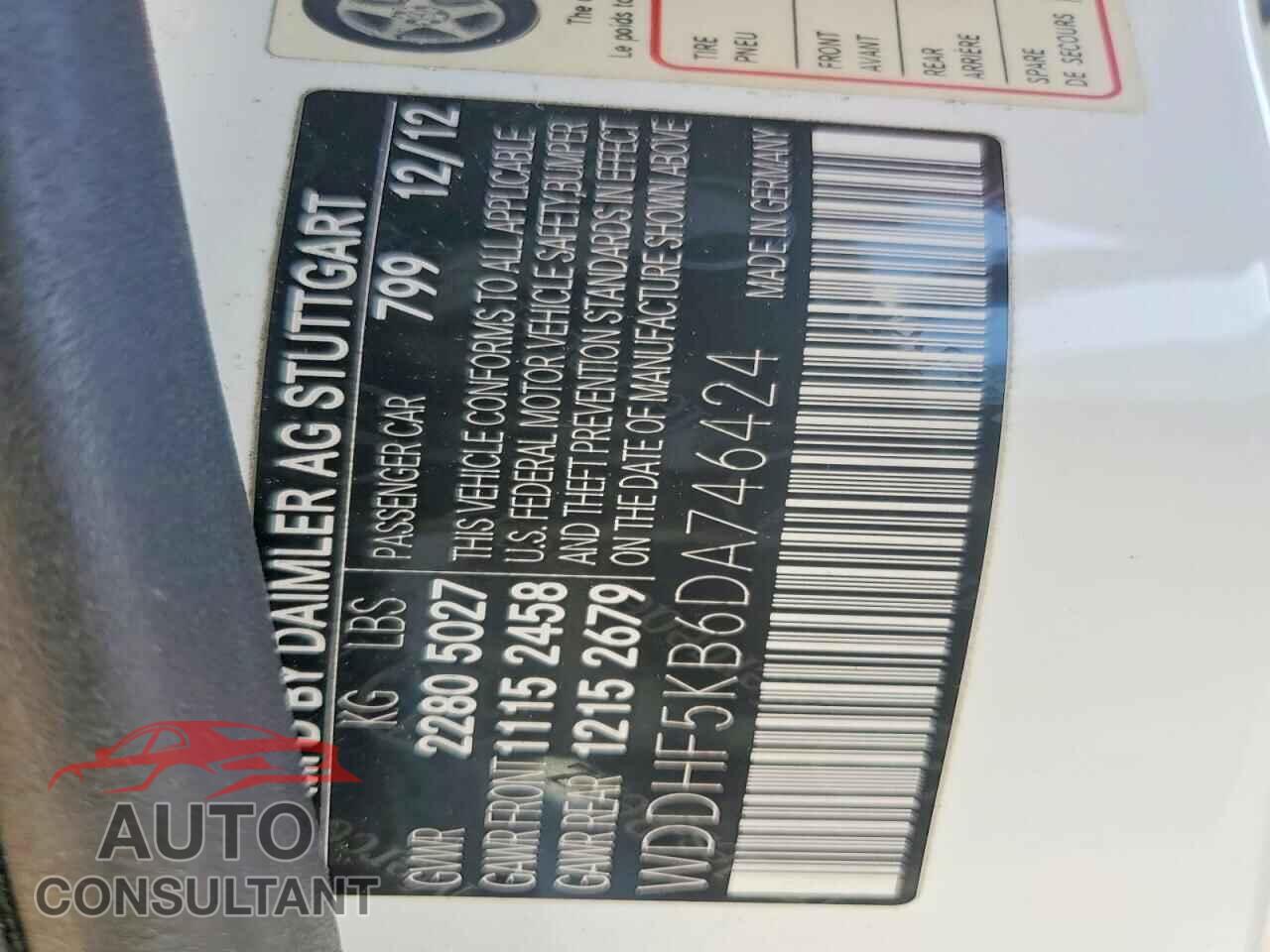 MERCEDES-BENZ E-CLASS 2013 - WDDHF5KB6DA746424