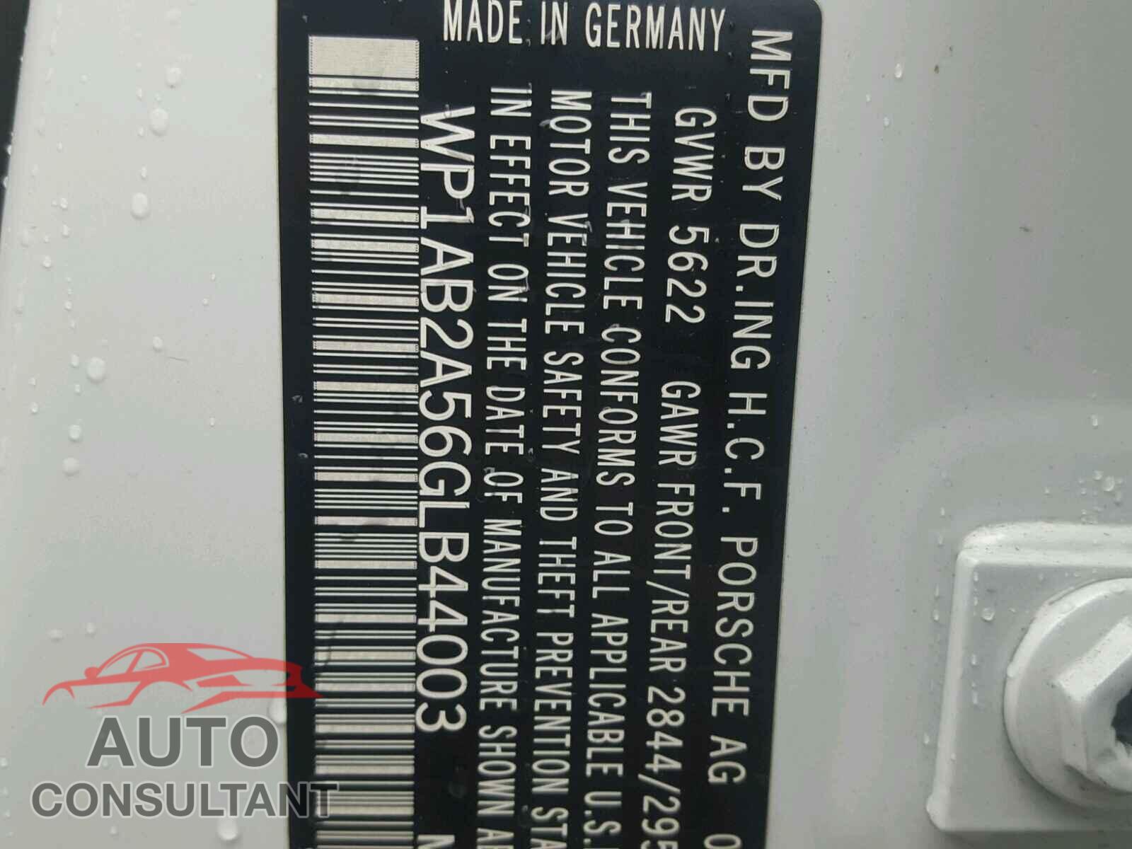 PORSCHE MACAN S 2016 - WP1AB2A56GLB44003