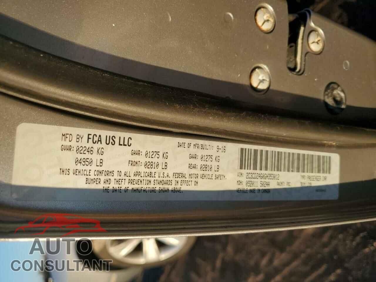DODGE CHALLENGER 2016 - 2C3CDZAG0GH353012
