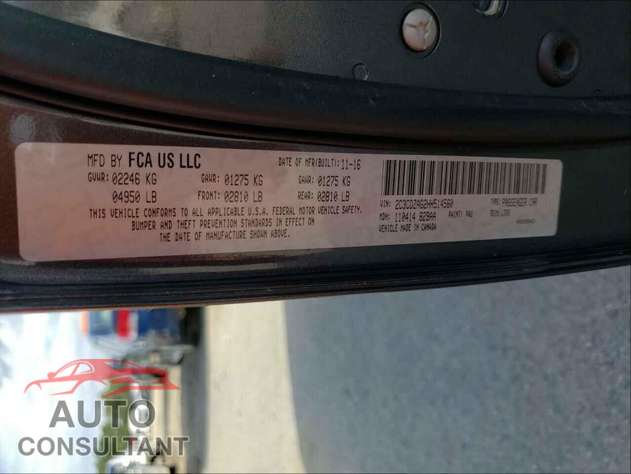 DODGE CHALLENGER 2017 - 2C3CDZAG2HH514560