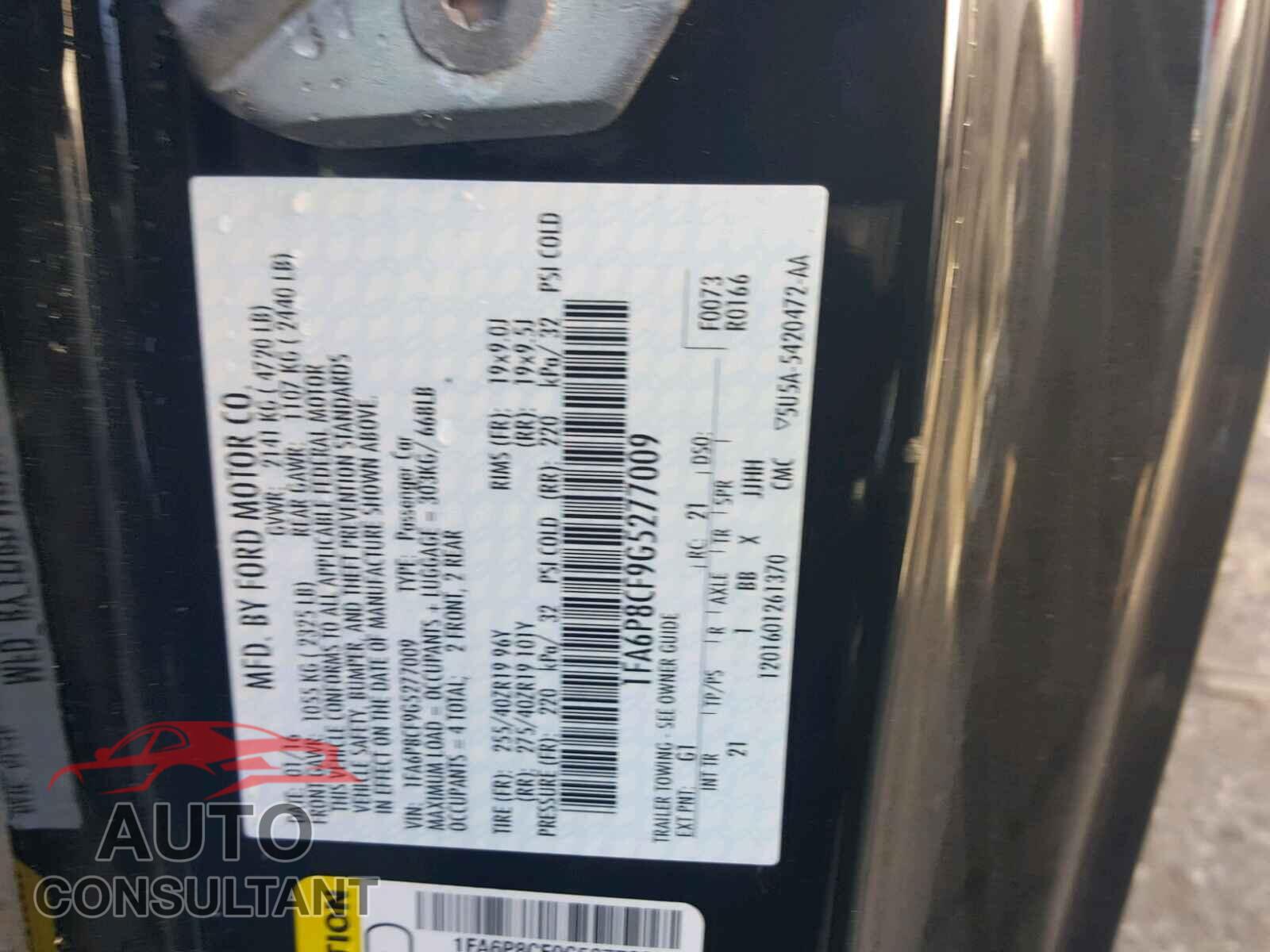 FORD MUSTANG 2016 - 1FA6P8CF9G5277009