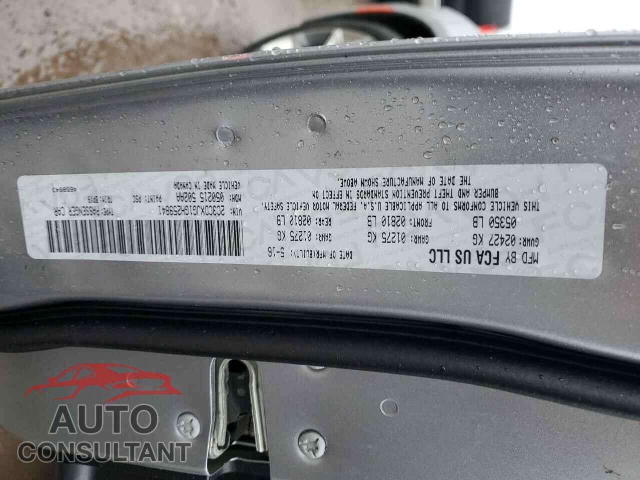 DODGE CHARGER 2016 - 2C3CDXJG1GH259841