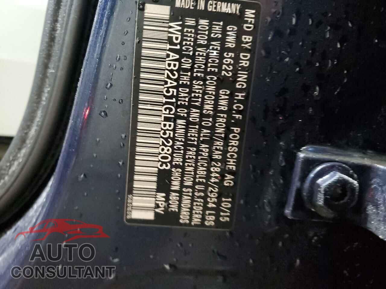 PORSCHE MACAN 2016 - WP1AB2A51GLB52803