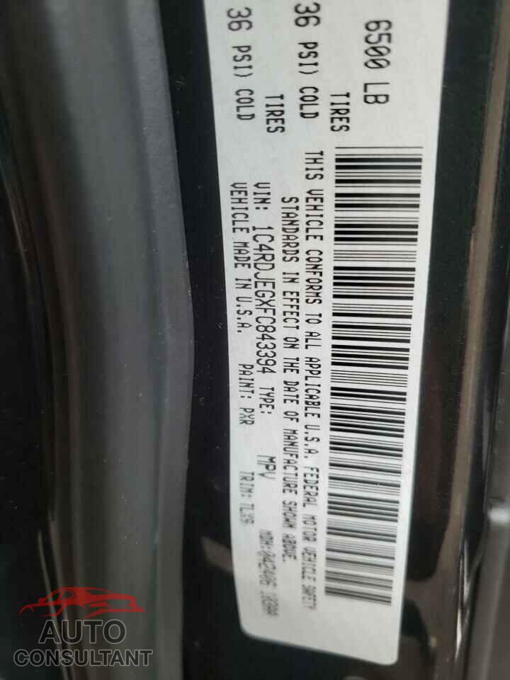 DODGE DURANGO 2015 - 1C4RDJEGXFC843394