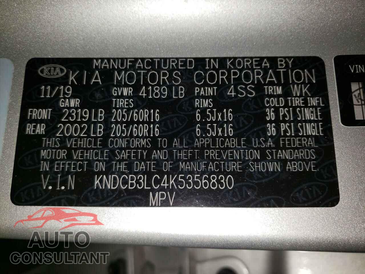 KIA NIRO 2019 - KNDCB3LC4K5356830