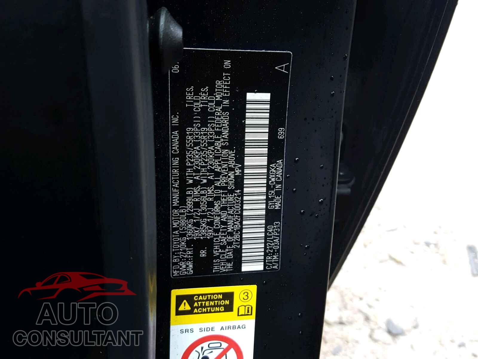 LEXUS RX 450 2015 - 2T2BC1BA2FC003214