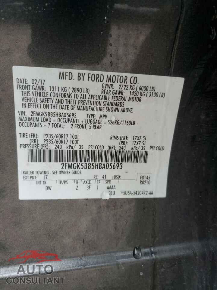 FORD FLEX 2017 - 2FMGK5B85HBA05693
