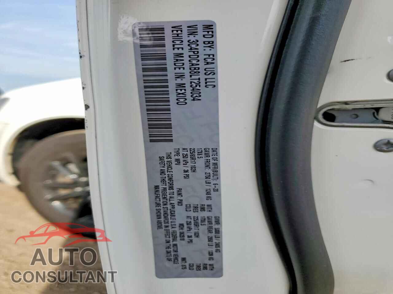 DODGE JOURNEY 2020 - 3C4PDCAB8LT254034