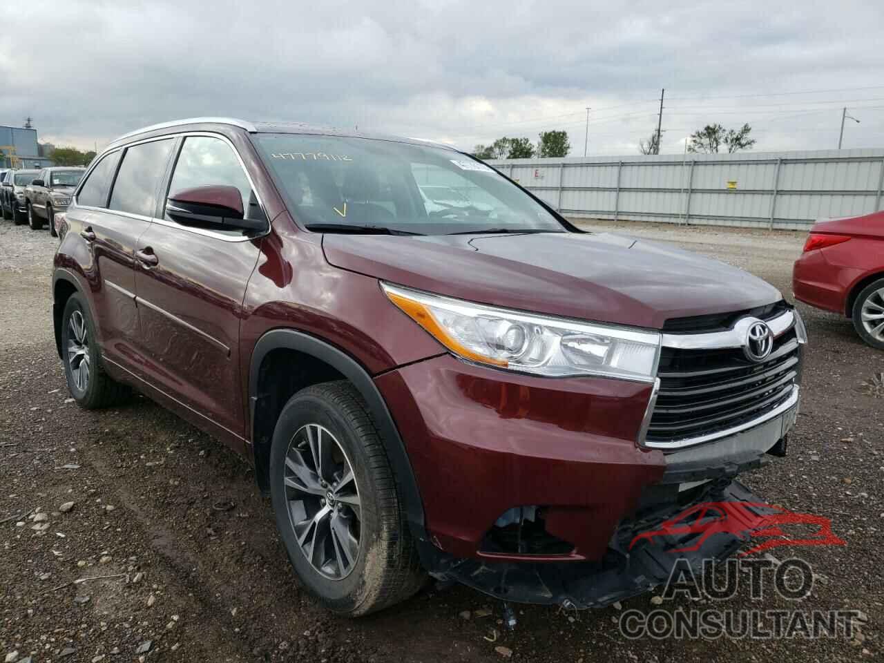 TOYOTA HIGHLANDER 2016 - 5TDJKRFH2GS324168