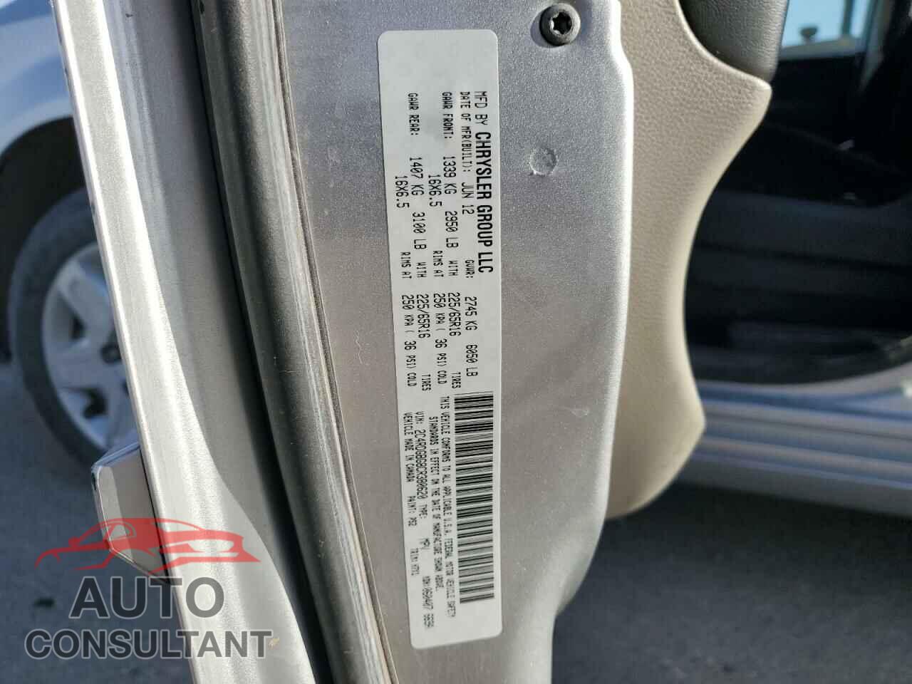 DODGE CARAVAN 2012 - 2C4RDGBG8CR380620