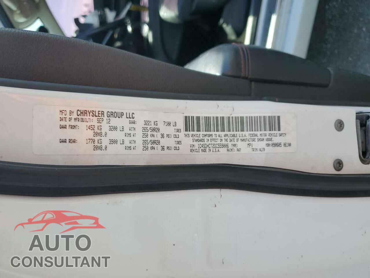 DODGE DURANGO 2013 - 1C4SDHCT2DC559006