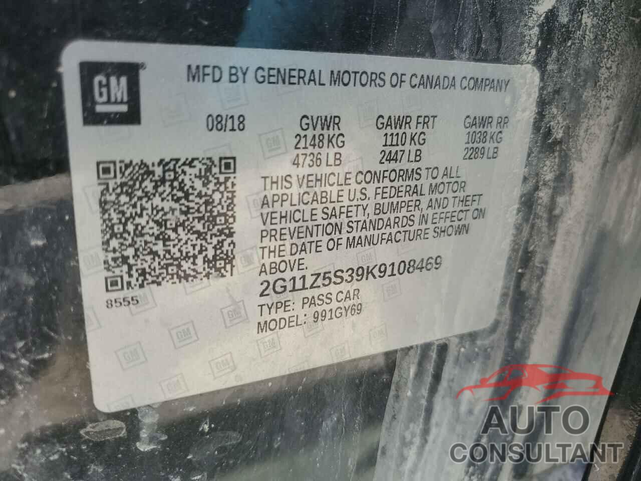 CHEVROLET IMPALA 2019 - 2G11Z5S39K9108469