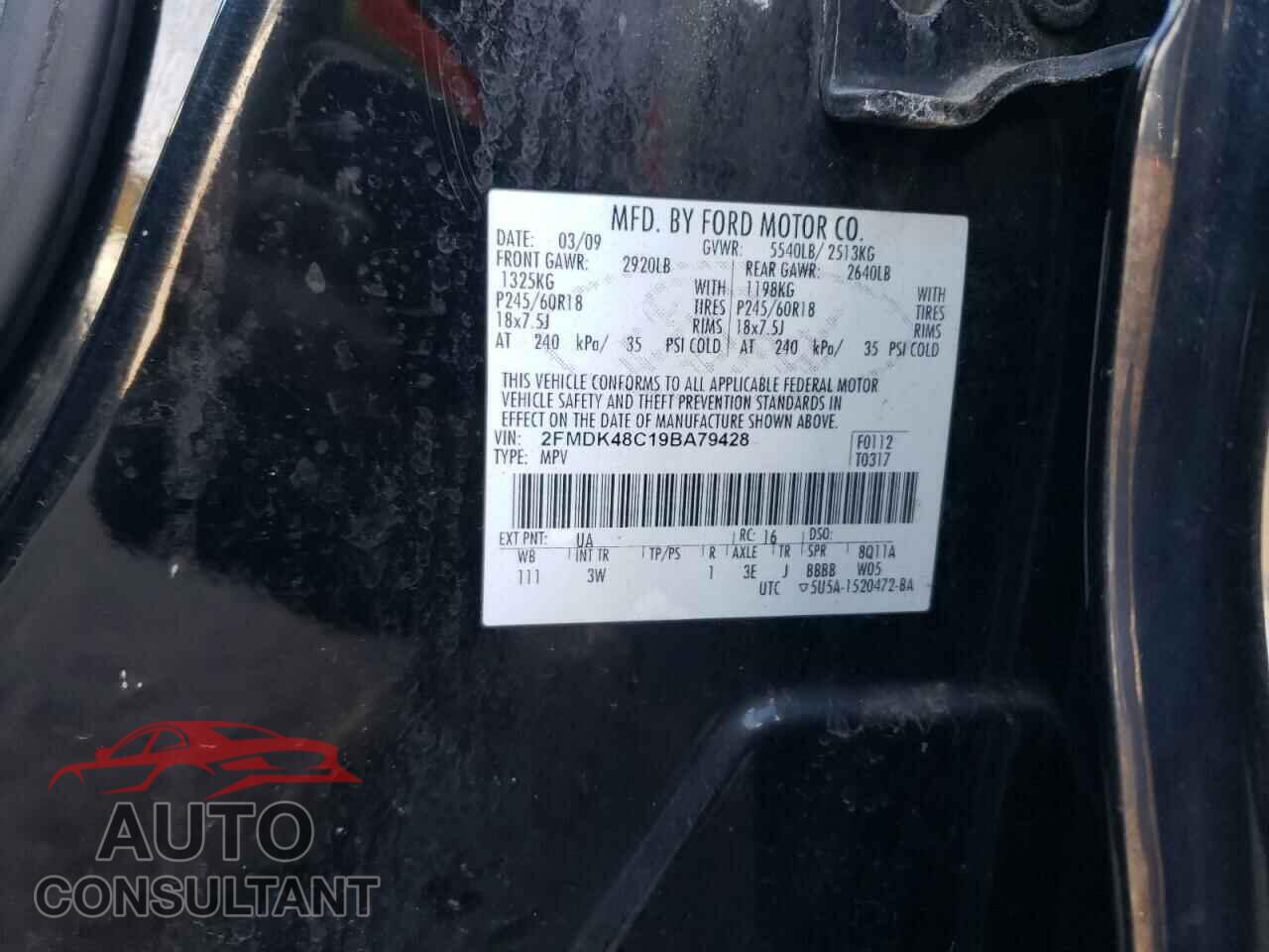 FORD EDGE 2009 - 2FMDK48C19BA79428