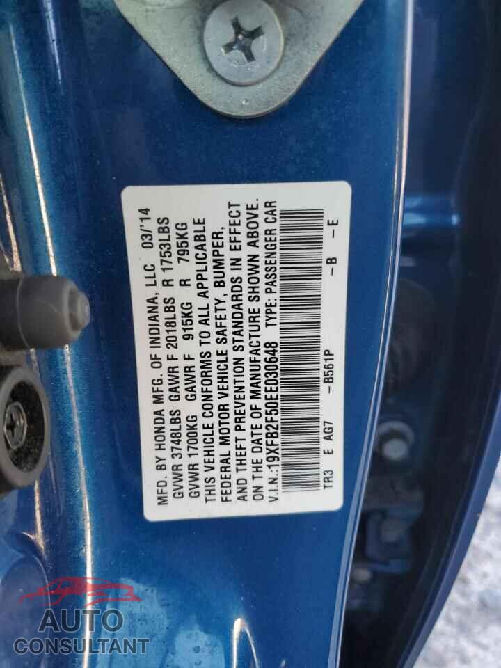 HONDA CIVIC 2014 - 19XFB2F50EE030648