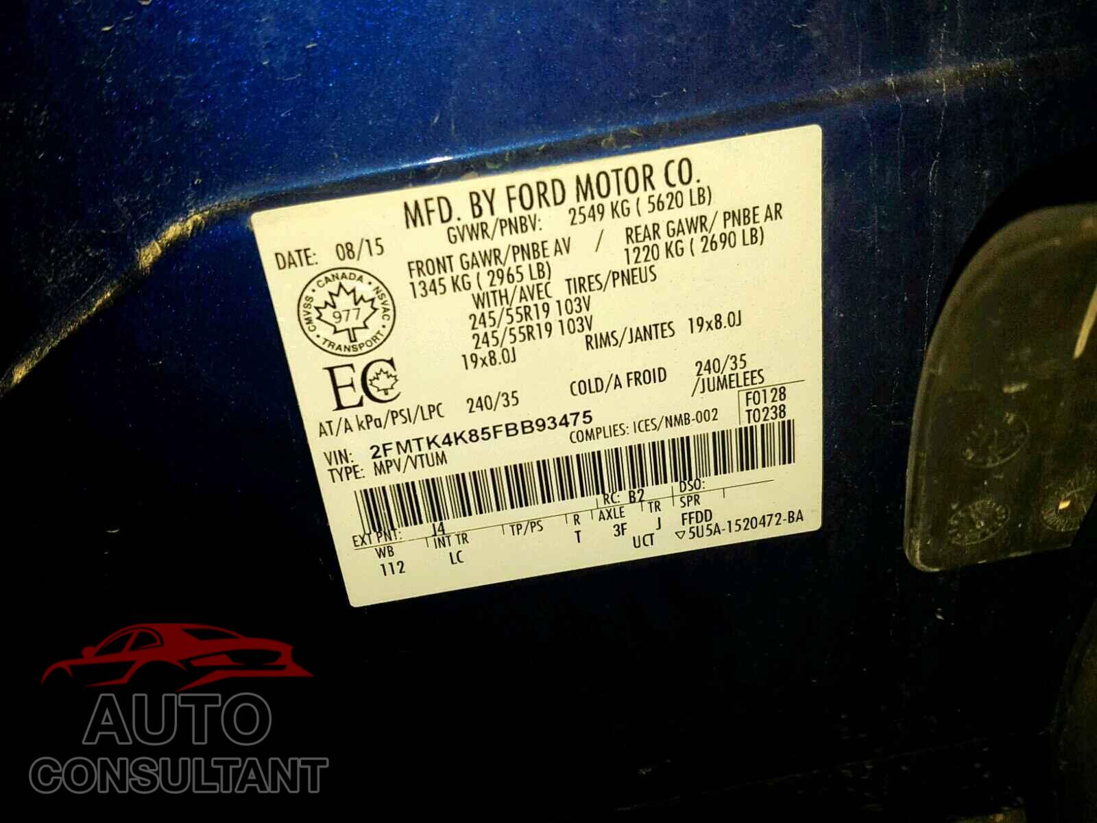 FORD EDGE TITAN 2015 - 2FMTK4K85FBB93475