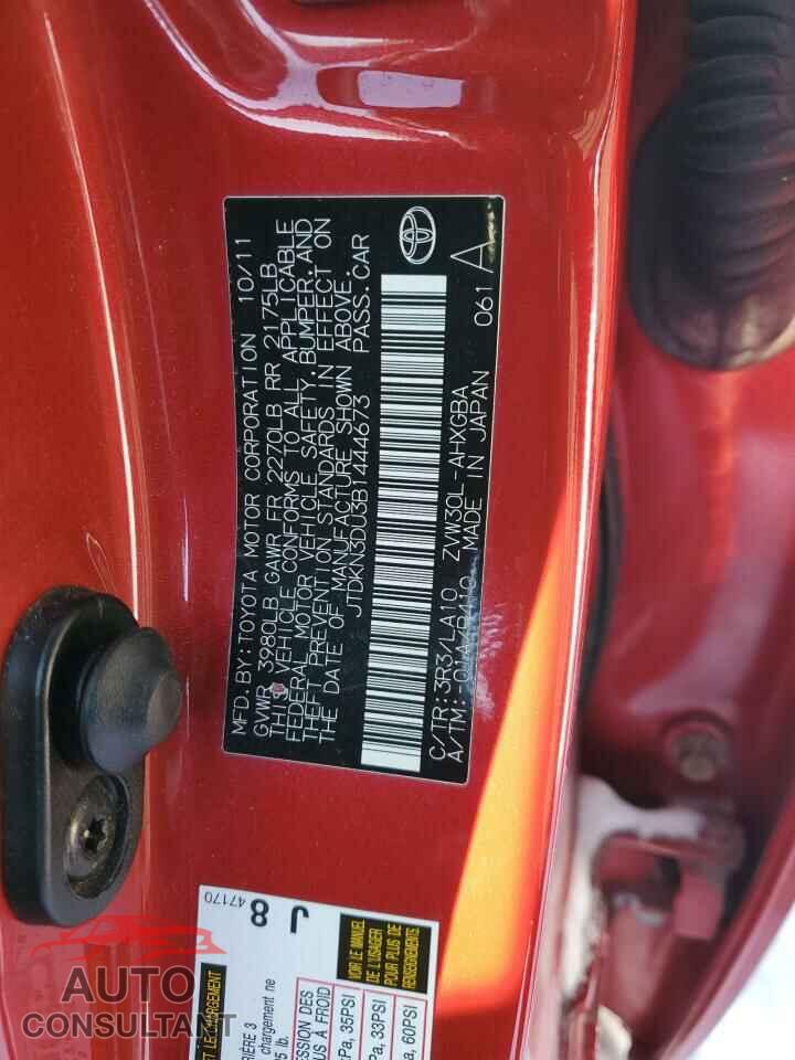 TOYOTA PRIUS 2011 - JTDKN3DU3B1444673