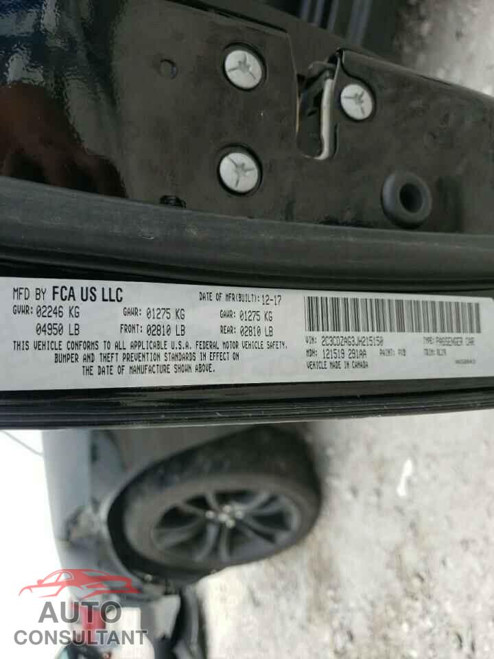 DODGE CHALLENGER 2018 - 2C3CDZAG3JH215150