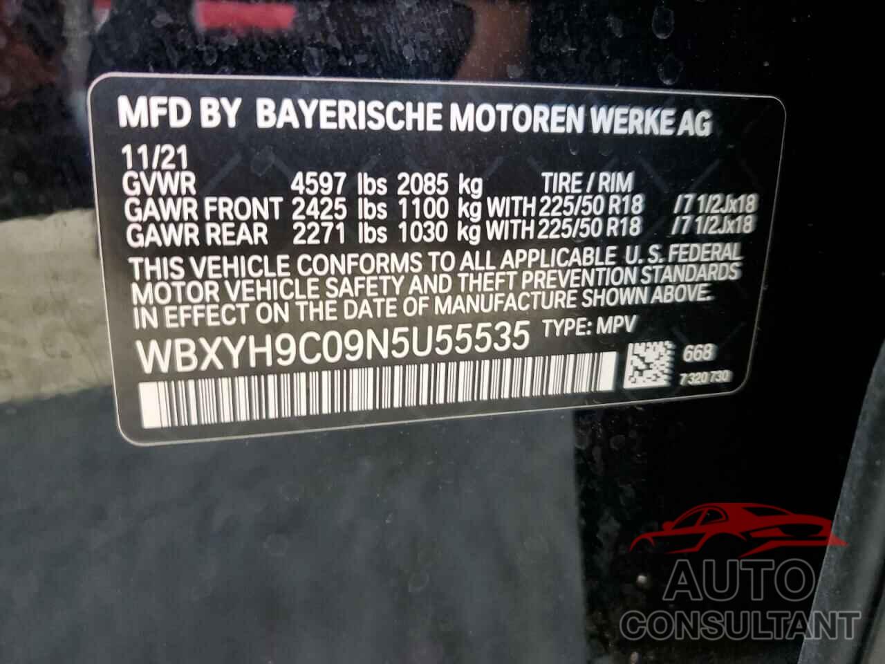 BMW X2 2022 - WBXYH9C09N5U55535
