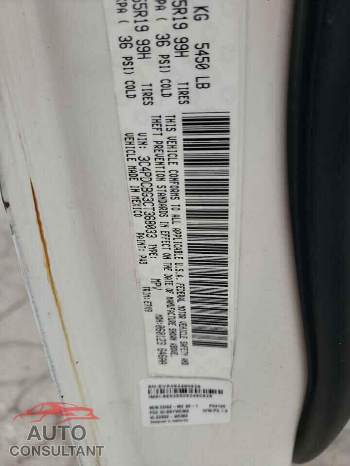 DODGE JOURNEY 2012 - 3C4PDCBG3CT368033