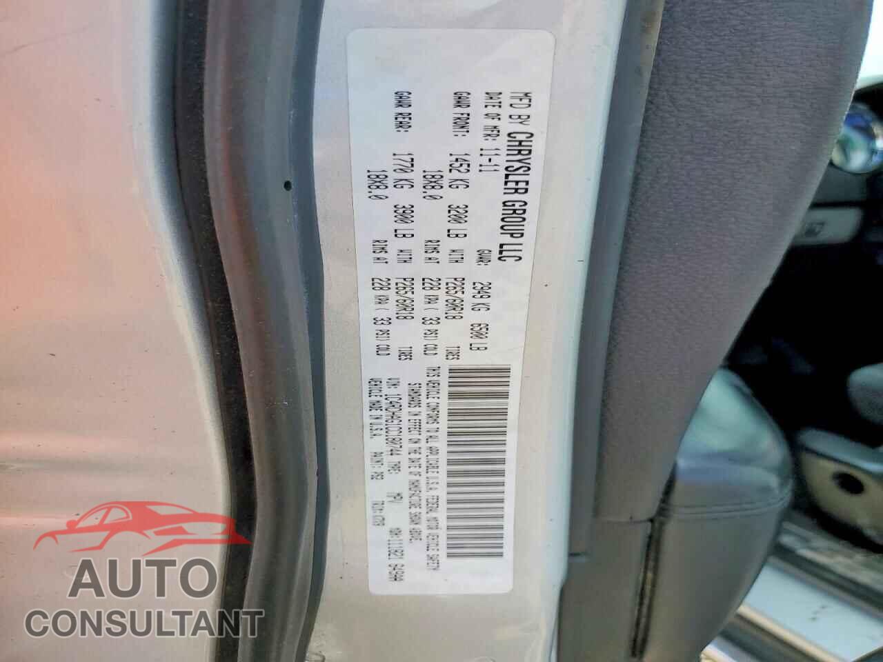 DODGE DURANGO 2012 - 1C4RDHAG1CC180744